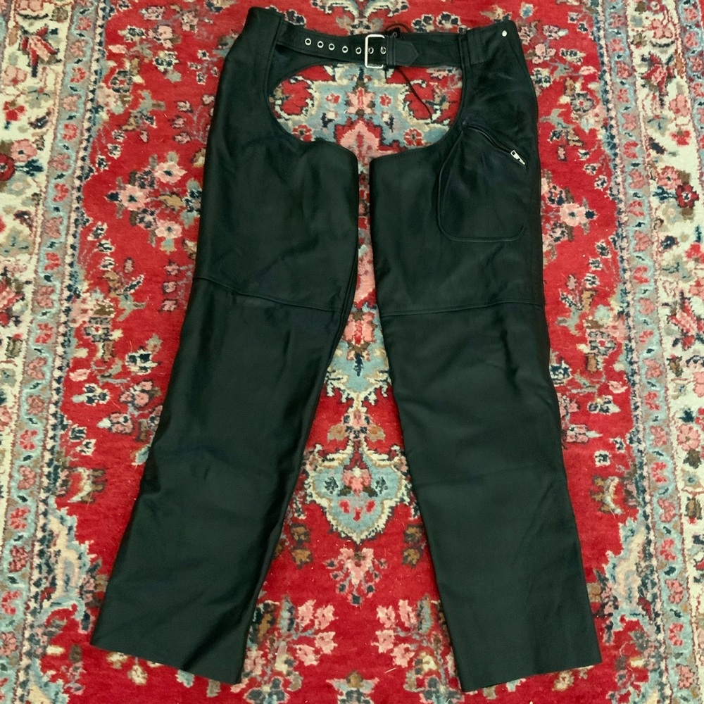 First Classics Leather Mens Motorcycle Chaps Biker Pants Size XL